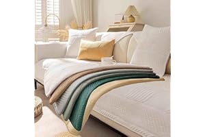 LINGKY Sofa/Couch überzug/überwurf, Sofaschoner rutschfest, Super Weicher Samt Sofabezug für Sofa L Form/U Form/Ecksofa 3/2/1 Sitzer, Sofaschutz Hund Kratzschutz Katze (Cream,90x180cm)