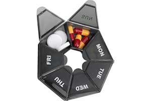 WLLHYF 7 Day Pill Box Travel Small Pill Organizer Case Portable Pill Container Daily Pill Holder Medicine Planner Dispense Boxes Vitamin Holder for Vitamin Medicine Fish Oil Supplements