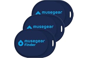Musegear Schlüsselfinder Mini mit Bluetooth App I Keyfinder laut für Handy in dunkelblau 3er Pack I Für iOS & Android I Schlüssel Finden