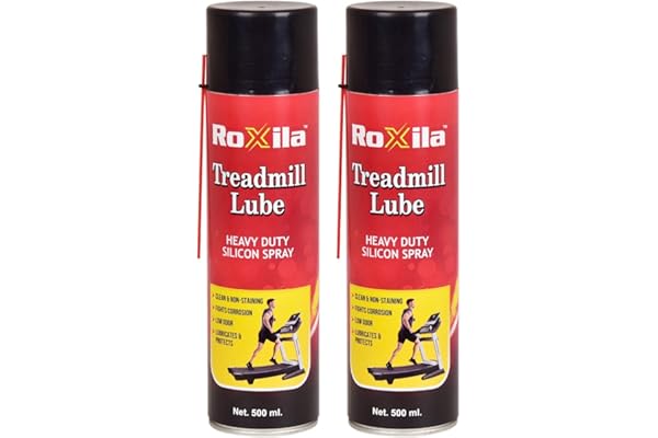 Roxila Pure Silicone Treadmill Lubricant Spray 500ml Heavy Duty Belt Lubricant High Viscosity Silicone Oil Reduces Noise & Friction Extends Motor & Belt Life All Treadmills (Pack of 2)