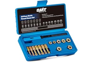 Orion Motor Tech 15 Pezzi Kit Riparazione di Filetti M6, M8, M10, M12 Kit Riparazione Filettatura Include 7 Maschi, 7 Filiere, 1 Lima per Filettatura Kit di Rifilettatura Universale