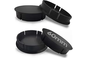 SkinoEu® 4 x 60mm Coprimozzi Coprimozzo Universale Copricerchi Tappi per Ruote Tappi di Cerchioni Tappi di copertura Senza logo C 0, Plastica, Nero