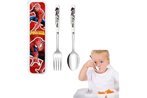 ZOSIGN NiñOs Juego de Cubiertos, Cubiertos Acero Inoxidable NiñOs, Reusable NiñO Cubiertos, Cartoon NiñO Cubierto, Cubiertos Infantiles con Caja Para Cubiertos, Para Uso en Casa y Colegio