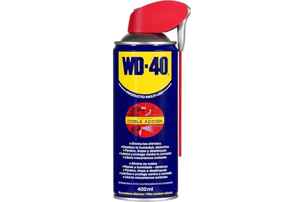 WD-40 Producto Multi-Uso- Spray 400ml-Lubrica, Afloja, Protege del óxido, Dieléctrico, Limpia metales y plásticos y Desplaza la humedad, Unitario