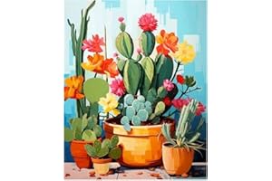 Miquans Art Peinture Numero Adulte -Plantes Peinture Par Numéros Pour Adulte,DIY Peinture Acrylique Pour Adultes Débutants Facile Sur Toile (40×50cm) Paint by Numbers