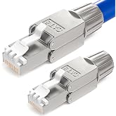 hb-digital 2 x RJ45 CAT 8 Connector Toolless for LSA Ethernet Network Cable Compatible with CAT 7 CAT 7a CAT 6a CAT 6 CAT 5e