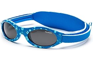 Kiddus Gafas de Sol Premium Polarizadas para bebé niña niño. 0 meses a 2 años. UV400 protección 100% contra rayos UVA y UVB. Suave puente de Silicona para la nariz. Banda ajustable de Neopreno