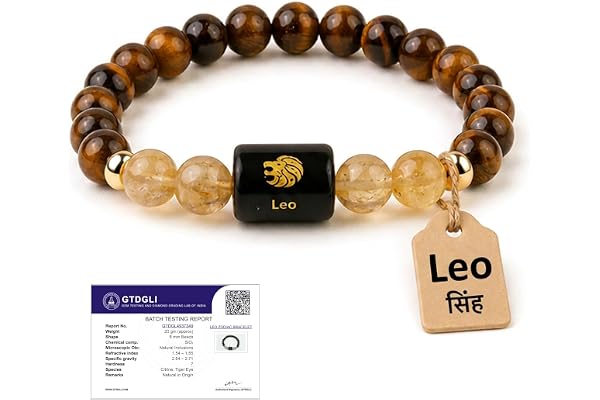Astrotalk Zodiac Crystal Bracelet (Rashi) | Balances Energy & Enhances Positivity | Certified Healing Crystals with Certifica