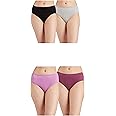 Amazon Brand - Symbol Classic Solid Hipster Cotton Stretch | Printed Underwear | Panties tor Women | Daily Use | Ultra-Soft Waist Elastic | Combo (Pack of 4)