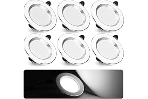 Dexnump Spot LED Encastrable Extra Plat 7W 700Lm Encastré Lampe Plafonnier Blanc Froid 6000K Spot Salle de Bain Aluminium Rond en Métal Lot de 6 Pour Salon Chambre