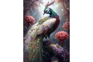 YZDZSW Diamond Painting, 5D DIY Diamond Art Painting Kits, Rhinestone Embroidery Crystal Cross Stitch Arts and Crafts for Home Wall Decor Adults 30x40cm (Peacock)