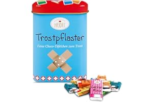 HEIDEL CONFISERIE Heidel Trostpflaster 12 Mini Schokoladentafeln, 36g Gourmet Vollmilchschokolade, Ideal für Naschkatzen zum Trost
