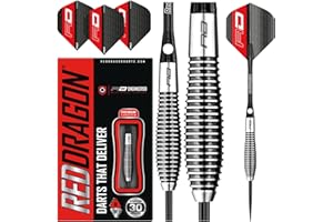 RED DRAGON Lethal Magic 25g, 28g Or 30g Tungsten Darts Set with Flights and Stems