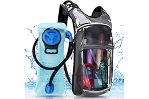 Expansea Sac à Dos d'hydratation, Sac à Eau avec vessie d'hydratation 2L, Sac à Dos d'hydratation Rave, Sac à Dos léger et Isolant pour Festivals, Rave, Cyclisme, Course à Pied, randonnée