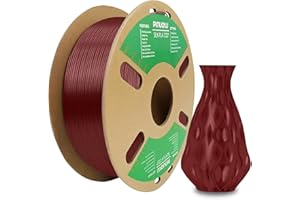 Pinuotu Silk Filament PLA 1.75mm Clog-Free Shiny 3D Printer Filament, 1kg Spool (2.2lbs), Dimensional Accuracy +/- 0.03 mm, Fit Most FDM Printer,PLA Silk Dark Red