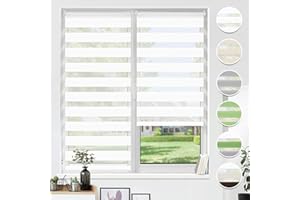 HOMEDEMO Store Enrouleur Jour Nuit sans Perçage ou avec, Rideau Blanc 70x150cm, Double Tissu avec Clips, Store occultant pour Fenêtre & Porte