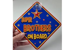 JUST THE OCCASION Super Brothers Blue Non Personalised Novelty Baby on Board car Window Sign