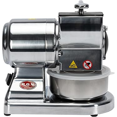 Meykey Elektrische rasp, groente- en fruitsnijder, 150 W, met 5 accessoires en grote toevoerslang, voor groenten en fruit, BPA-vrij
