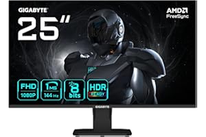 GIGABYTE GS25F14 Monitor Gaming FHD de 25” - 1920 x 1080, 144Hz, 1ms, 300 CD/m², Display HDR 10, HDMI 2.0, DisplayPort 1.2