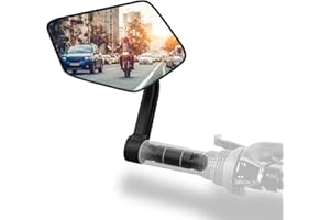‎XCELENZE Xcelenze - Fahrradspiegel extra große Spiegelfläche |schlagfestes Echtglas| für Lenker ebike | Rückspiegel Fahrrad Spiegel für e-bike, klappbar (links Lenkerende)