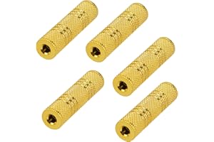 5 Stycken 3,5 mm Hona till Hona Stereo Jack Adapter, KUOQIY Metall 1/8 tum Hona till Hona Audio Aux Coupler Joiner, för att F