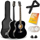 3rd Avenue Full Size 4/4 Acoustic Guitar Steel String Pack Bundle for Beginners - 6 Months FREE Lessons, Bag, Picks and Spare