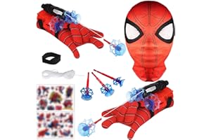 RONGJ TKGEOUE Set di 2 Launcher Glove, Launcher Gloves e Maschera,Spiderm Launcher Glove,Guanti Launcher per Giochi, Spiderm Glove Launcher Set,Spiderm Web Launcher Toy