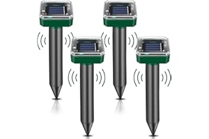 PEINAT Solar Maulwurfabwehr, 4 Stück Maulwurf Vertreiber, Ultrasonic Solar Maulwurfschreck, Maulwurfvertreiber, Wasserdicht Solar Maulwurfbekämpfung, Wühlmausschreck Maulwurf Vertreiber für Den Garten