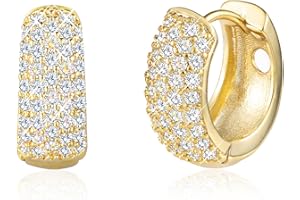 ALEXCRAFT Orecchini Donna Oro Orecchini Uomo Cerchio Diamanti Orecchini Cerchio Oro Dorati Zirconi Brillantini