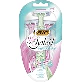 BIC Miss Soleil Sensitive Kadın Tıraş Bı&ccedil;ağı 3'l&uuml; Blister (3 Bı&ccedil;ak), Oynar Başlık, Aloe Vera ile Zenginleştirilmiş Kayganlaşt