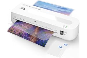MAXDONE Laminator Machine, A4 Laminator for Hot and Cold Setting with 10 Laminating Pouches, 1-2 Minute Warm Up Time, No Bubbles for School Home Use (White)