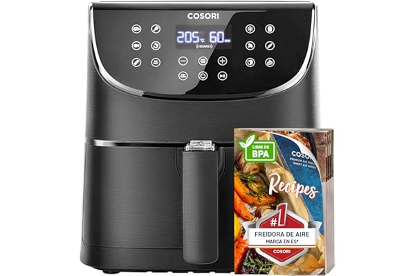 COSORI Freidora de Aire Duradera 5.5 L Air Fryer 1700W, Tecnología Rapid Air, 55% Menos Energía, 13 Automáticos Modos, Uso Se
