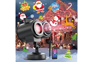 ‎DEKALA 2-in-1 LED Projektor Licht für Weihnachten, Silvester, Valentinstag & Partys – Mit 16 Mustern & 4 Wasserwelleneffekten, IP65, mit Fernbedienung