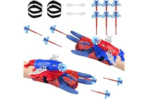 magnetspiele 2 Juegos de Guantes Spiderm Niño de Lanzador, Lanza Telarañas Spiderm Regalo Niño 3-12 Años, Spiderm Launcher Glove, Juegos Exterior Niños Disfraz Regalos de Cumpleaños para Niños