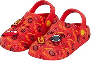 Disney Boys Cars Clogs with Charms Kids Sandals Lightning McQueen Sliders with Ankle Strap Beach Shoes