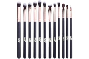 ‎MSQ MSQ 12pcs Augen Make-up Pinsel Rauchig Lidschatten-Kontur-Kit weich Haare für Lidschatten, Augenbraue, Eyeliner, Blending, am besten für Weihnachtsgeschenke - Rose Gold