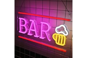 SIGNSHIP Bar bière néon logo LED néon USB lettre bâton néon logo pour Bar décoration murale ou peut accrocher le signe lumineux pour le cadeau de fête d'anniversaire de mariage