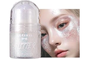 FUTUHADA Roll-on Glitter Gel Body, Cara Purpurina Líquida para Maquillaje, Gel de Purpurina Corporal, Lentejuelas de sirena, Holographic Gliter Face Paint, Festival Rave Accessories, Purpurina Gruesa Brillante