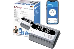 ‎BEURER Beurer BM 59 Oberarm-Blutdruckmessgerät, Manschette ohne Schläuche und Kabel, LED-Risikoindikator, Arrhythmie-Erkennung, Manschette für 22-42 cm, mit App, Datenübertragung zu Apple Health und co.