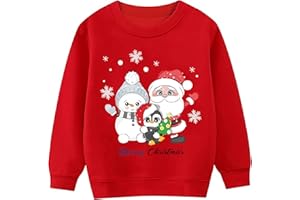 TCWWBB Boys Girls Christmas Jumper Xmas Sweatshirt Kids Unisex Santa Claus Unicorn Dinosaur Snowmen Tops Children Long Sleeve Cotton Outfits Casual Crewneck Winter Clothes Age 1-7 Years Old