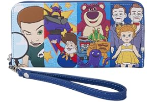 Loungefly Toy Story Villains Zip Around Wristlet Wallet Blue