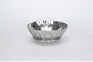 RUNZI Foldable Vegetable Steamer Premium Stainless Steel Vegetable Steamer Basket, Veggie Steamer Basket Fits Various Size Pot (6" to 10.5")