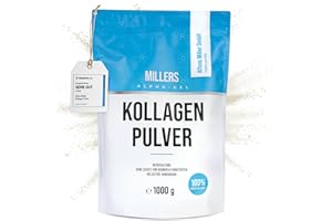‎ALFONS MILLER GMBH 100% reines Kollagen Pulver 1000 g – Kollagen Peptide – Collagen Protein – Millers Alpha-Gel – Ohne Zusatzstoffe – Geschmacksneutral – Collagen Pulver – Alfons Miller – Deutsches Familienunternehmen