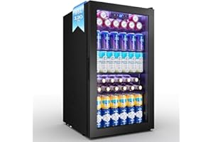 ‎TRIUMPHKEY TRIUMPHKEY 95L Getränkekühlschrank mit Klima KÜHLUNG | Neu: Gleichmäßige Kühlung & frostfrei | 4 verstellbare Ablagen für 130 Dosen | Für Bar, Büro & Haushalt