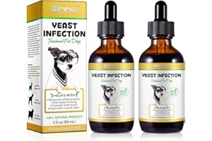 GMOLARSUSCO Yeast Infection Treatment Drops, Supports Healthy Itch Relief, Inflammation Relief, Allergy Relief & More, Dog Yeast Ear Infection Treatment, Allergy Relief Dog Yeast 60ML*2