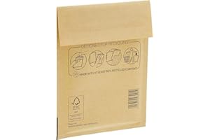 Bankers Box - Sobres y Bolsas Acolchados de Burbuja para Protección y Seguridad en Envíos y Transporte, Cierre Autoadhesivo, Ecológico, color Marrón, 100 Unidades, 110x160 mm (Nº11)