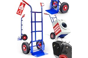 GARDEBRUK® Carretilla de Mano Plegable 2 Ruedas PU Carreta Transporte Carga hasta 200 kg Acero Asas Ergonómicas