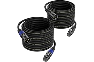 BEITSZ 20M XLR Cables 2 Packs, XLR Male to Female Microphone Cable for Studio Recorder, Mic, Mixer, Speaker System, Phantom Power