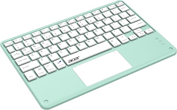 Acer Nano Pad Touch Wireless Keyboard with Built-in Touchpad | Bluetooth Multi-Device Support | 280mAh Rechargeable Battery | Ultra-Slim Portable Design for Win