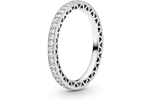 PANDORA Pierścionek damski, nieskończone serca, srebro próby 925, cyrkonia, przezroczysta - 190963CZ